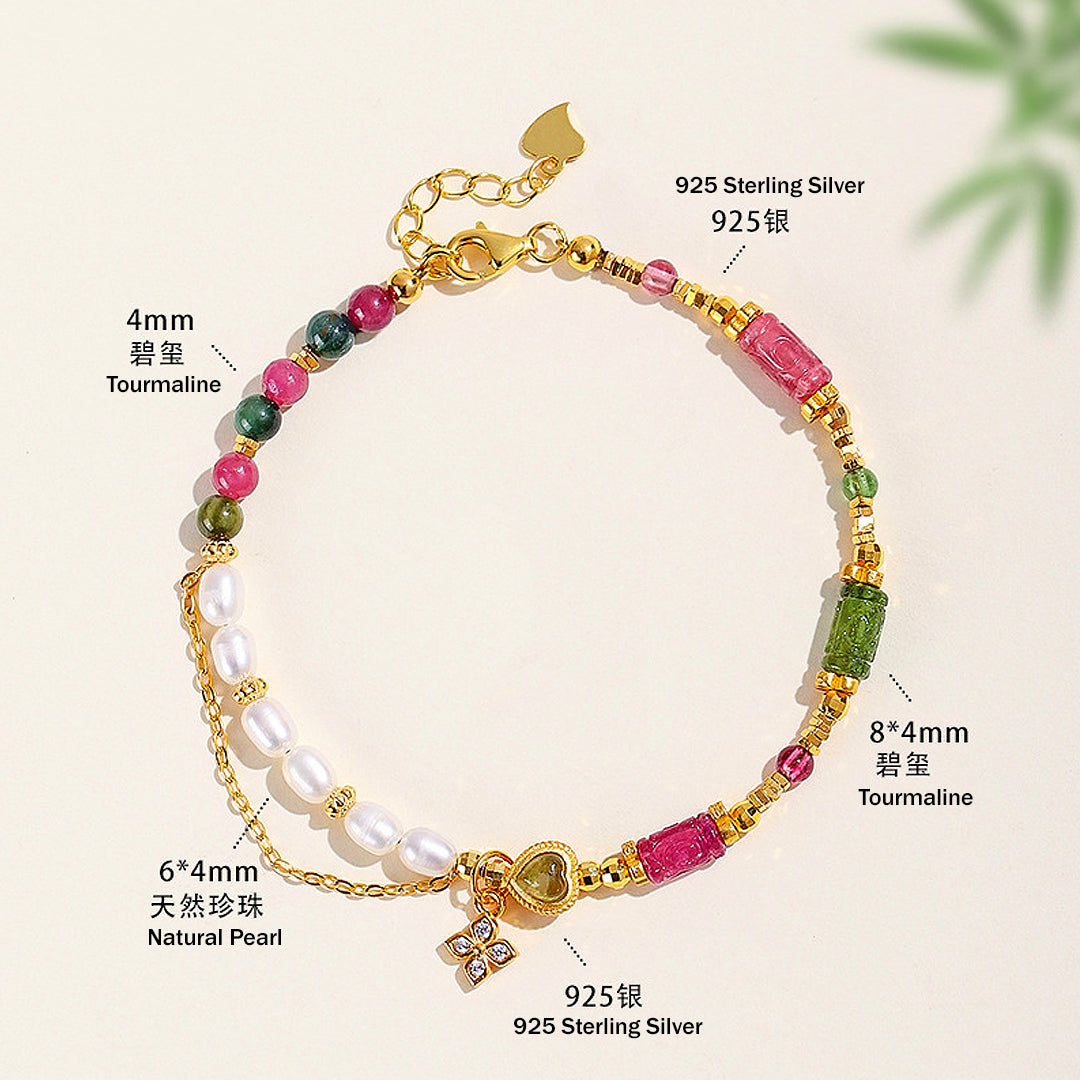 C254 – Tourmaline & Pearl Bracelet – Tiara.com.sg