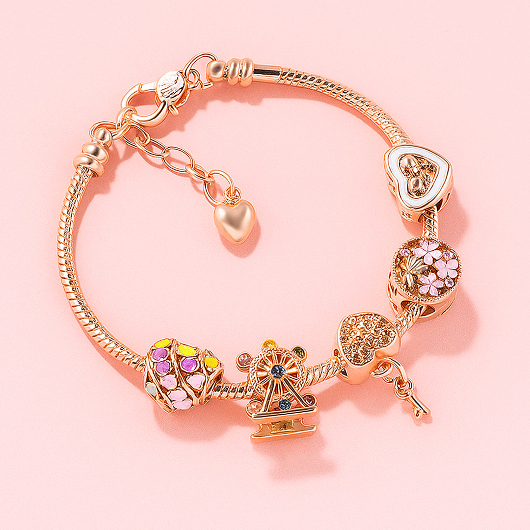 Luxe6079: The Rose Gold Carousel Charm Bracelet – Tiara.com.sg