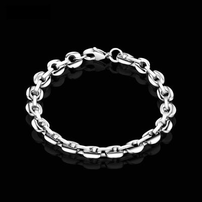 High Polished Tungsten Chain Bracelet Tungsten Bracelets - Tiara.com.sg Singapore Jewelry Shop