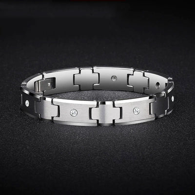 Tungsten Carbide Bracelet with Cubic Zirconia Tungsten Bracelets - Tiara.com.sg Singapore Jewelry Shop