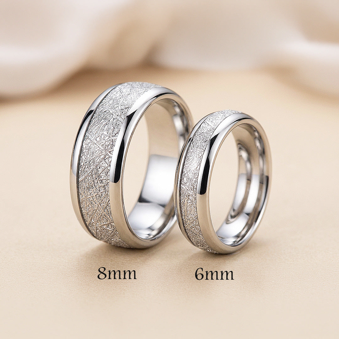 Asteroid | Tungsten Couple Rings | Silver Wedding Bands
