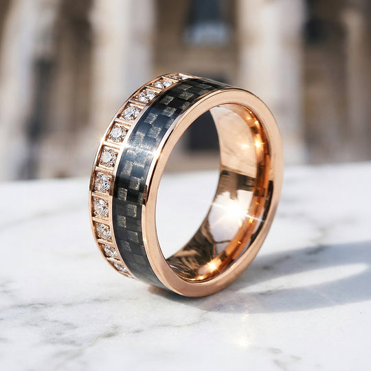 Bentley Carbon Fiber Tungsten Carbide Ring