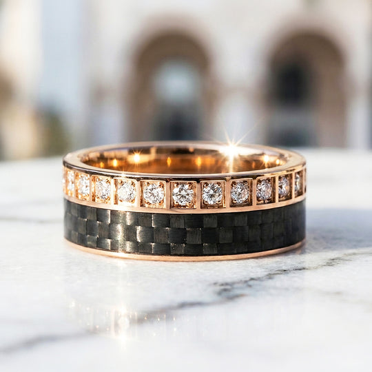 Bentley Carbon Fiber Tungsten Carbide Ring