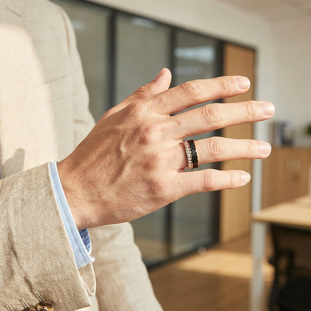 Bentley Carbon Fiber Tungsten Carbide Ring