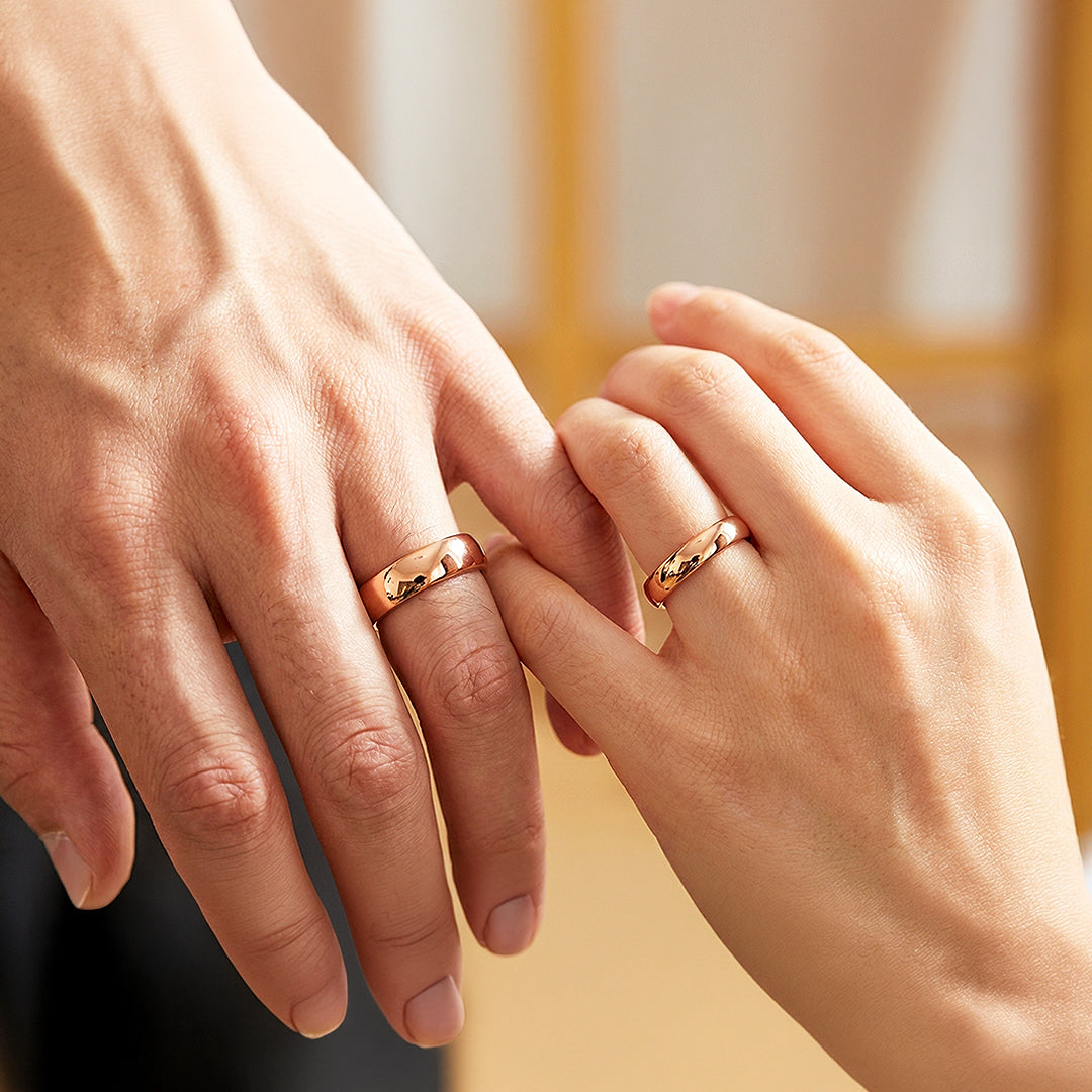 Blush | Tungsten Couple Rings | Rose Gold Wedding Bands