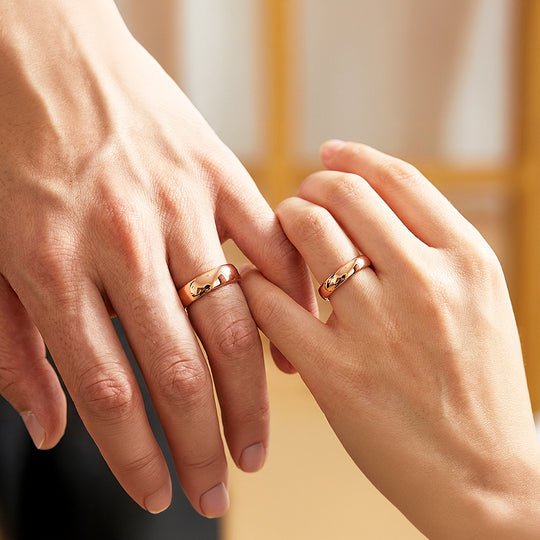Blush | Tungsten Couple Rings | Rose Gold Wedding Bands