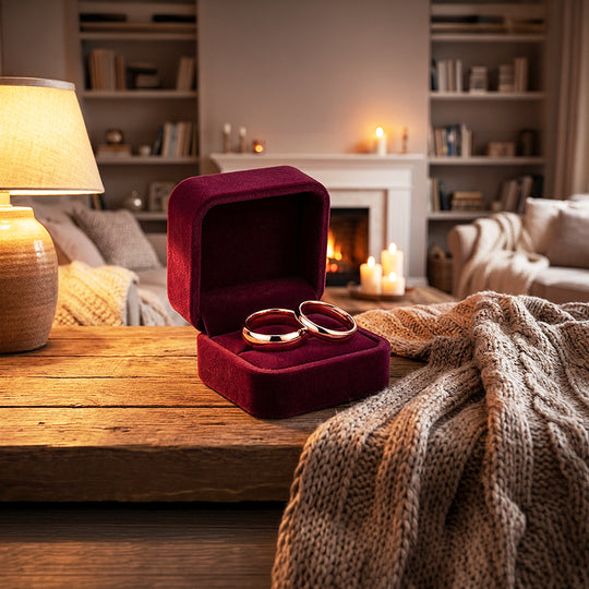 Blush | Tungsten Couple Rings | Rose Gold Wedding Bands