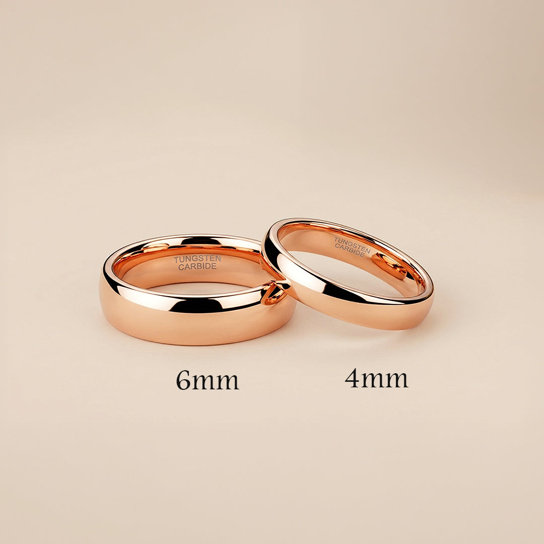 Blush | Tungsten Couple Rings | Rose Gold Wedding Bands