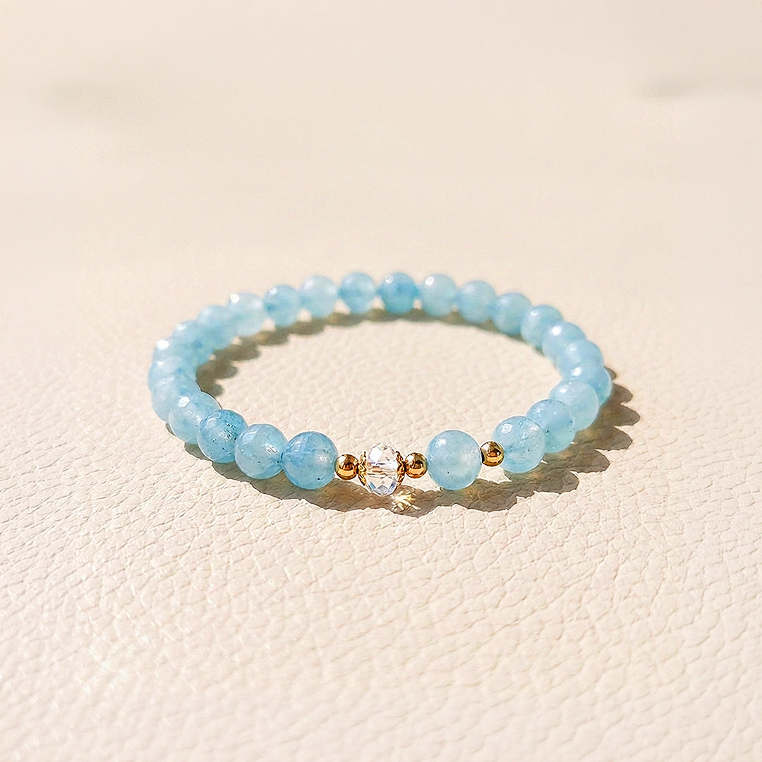 Aquamarine Serenity &amp; Emotional Balance Natural Crystal Bracelet | C120