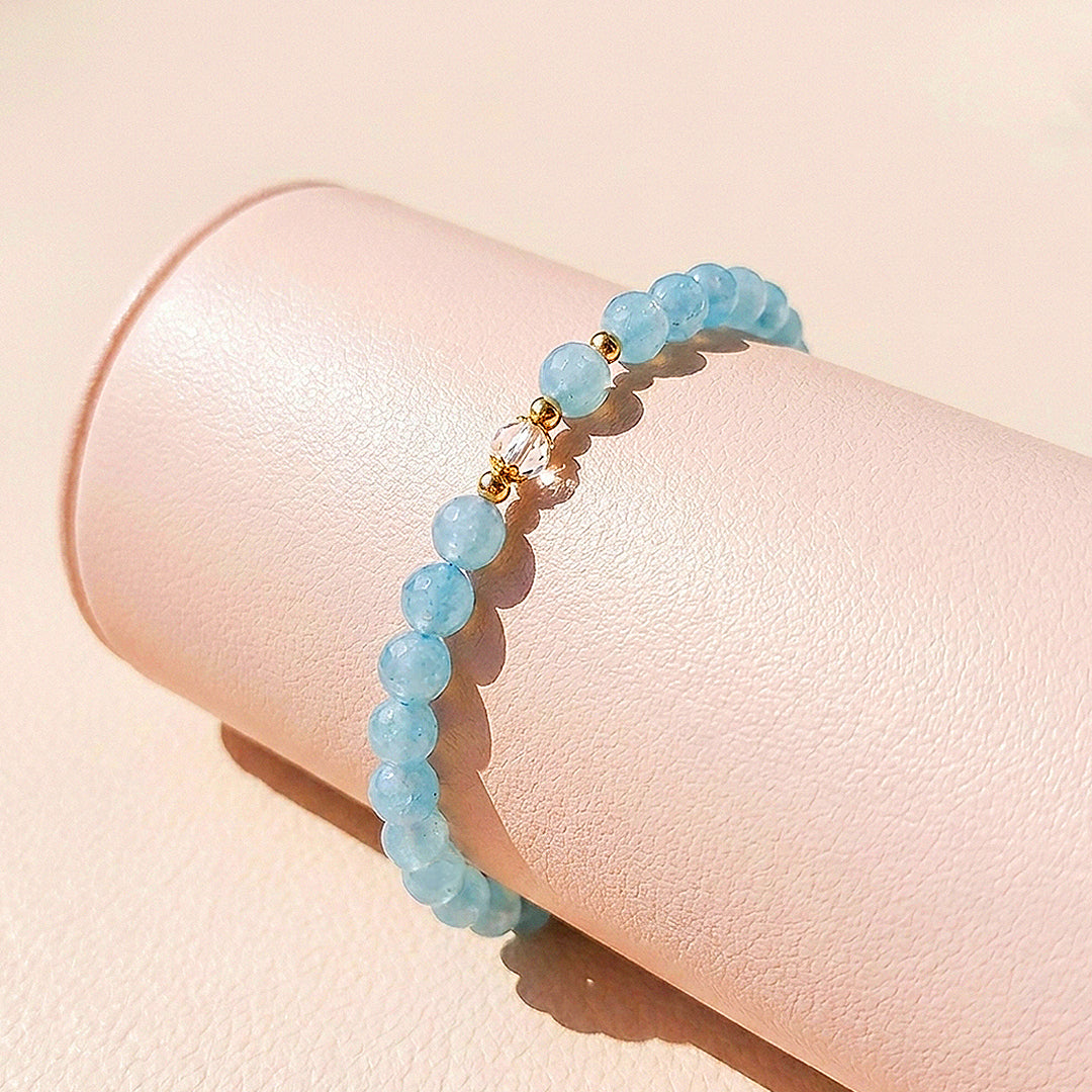 Aquamarine Serenity &amp; Emotional Balance Natural Crystal Bracelet | C120