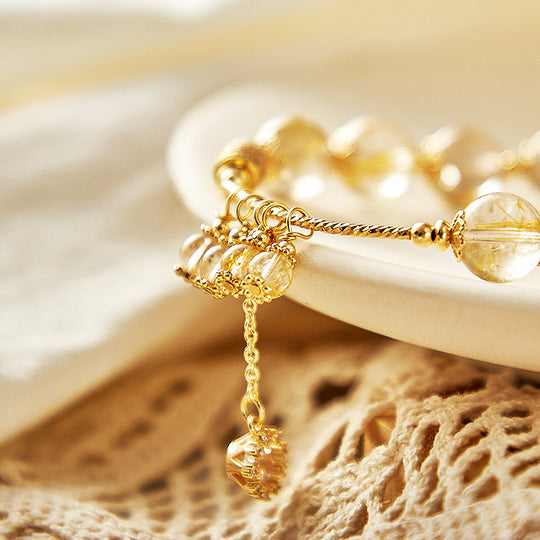 C128 - Golden Hair Crystal Bracelet - Tiara.com.sg Singapore Jewelry & Bags