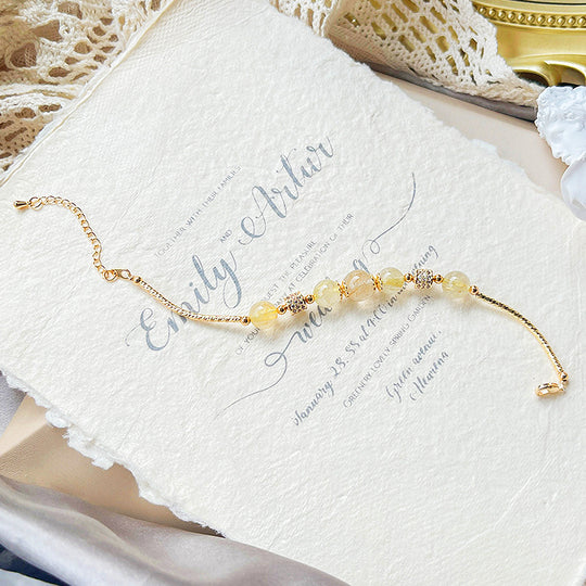 C136 - Rutilated Quartz Crystal Bracelet Bracelet - Tiara.com.sg Singapore Jewelry & Bags