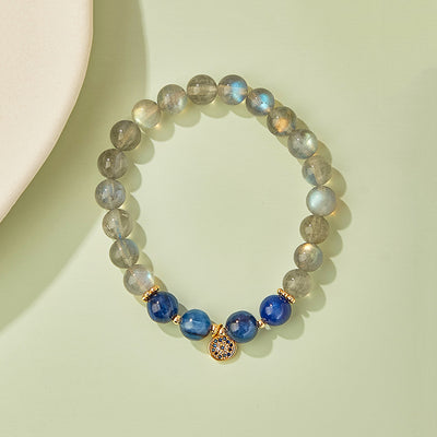 C137 - Kyanite and Gray Moonstone Crystal Bracelet Bracelet - Tiara.com.sg Singapore Jewelry & Bags