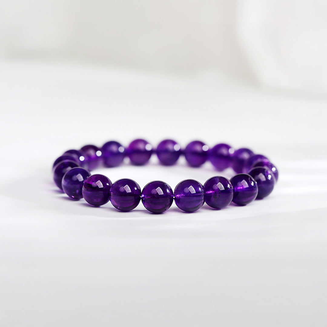 Amethyst Spiritual Awareness &amp; Calm Natural Crystal Bracelet | C148