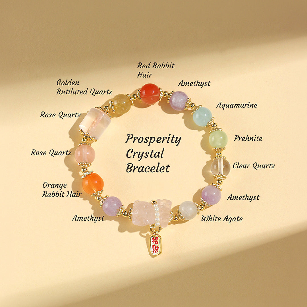 Golden Rutilated Quartz Prosperity Natural Crystal Bracelet | C149