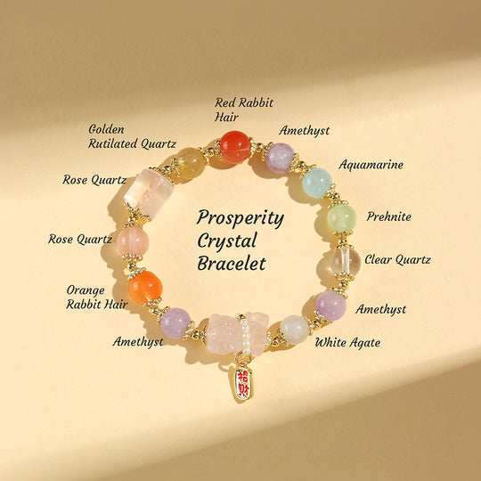 Golden Rutilated Quartz Prosperity Natural Crystal Bracelet | C149