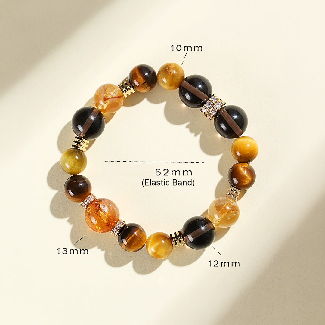 Yellow Tiger Eye Protection &amp; Prosperity Natural Crystal Bracelet | C158
