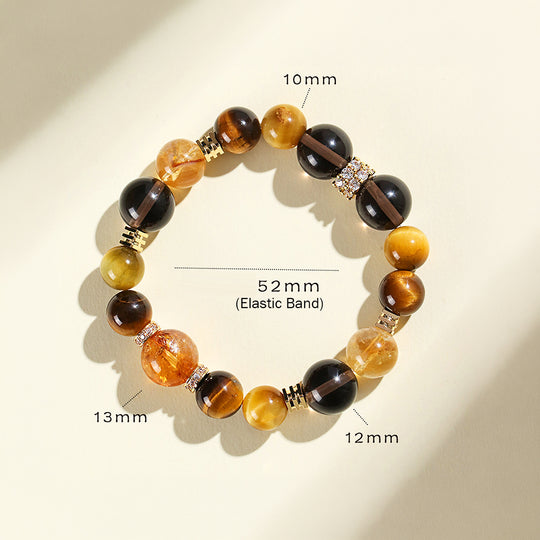 Yellow Tiger Eye Protection &amp; Prosperity Natural Crystal Bracelet | C158