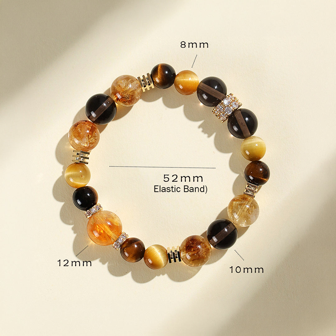 Yellow Tiger Eye Protection &amp; Prosperity Natural Crystal Bracelet | C158