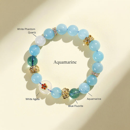 Green Phantom Quartz &amp; Malachite Prosperity Natural Crystal Bracelet | C159
