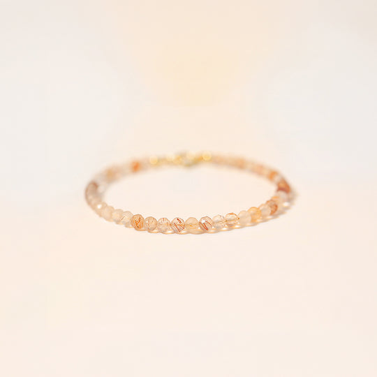 Bronze Rutilated Quartz Prosperity Natural Crystal Bracelet | C185
