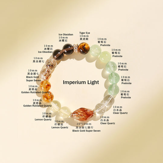 Black Gold Super Seven &amp; Citrine Prosperity Natural Crystal Bracelet | C200