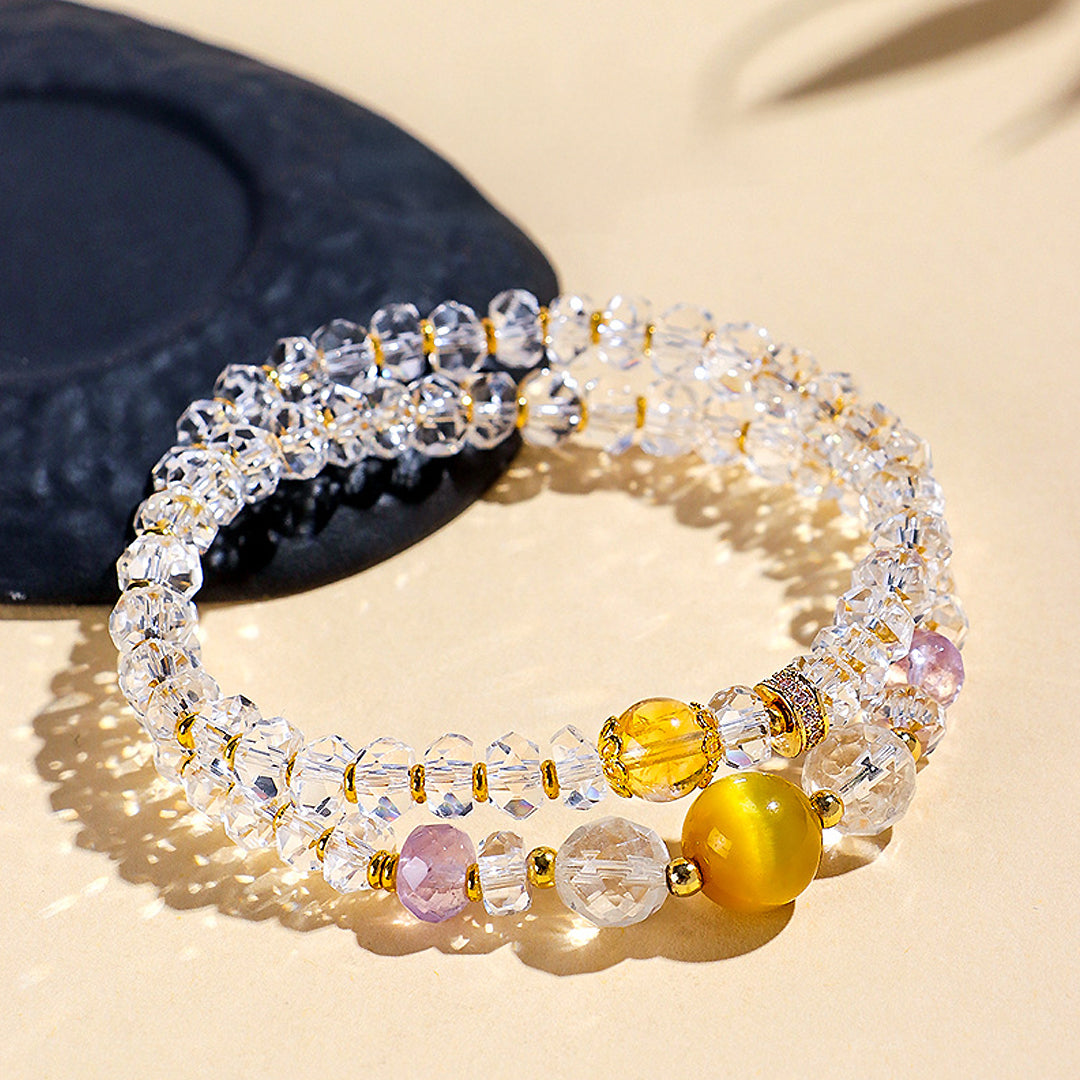 C205 - Clear Quartz, Amethyst & Tiger Eye