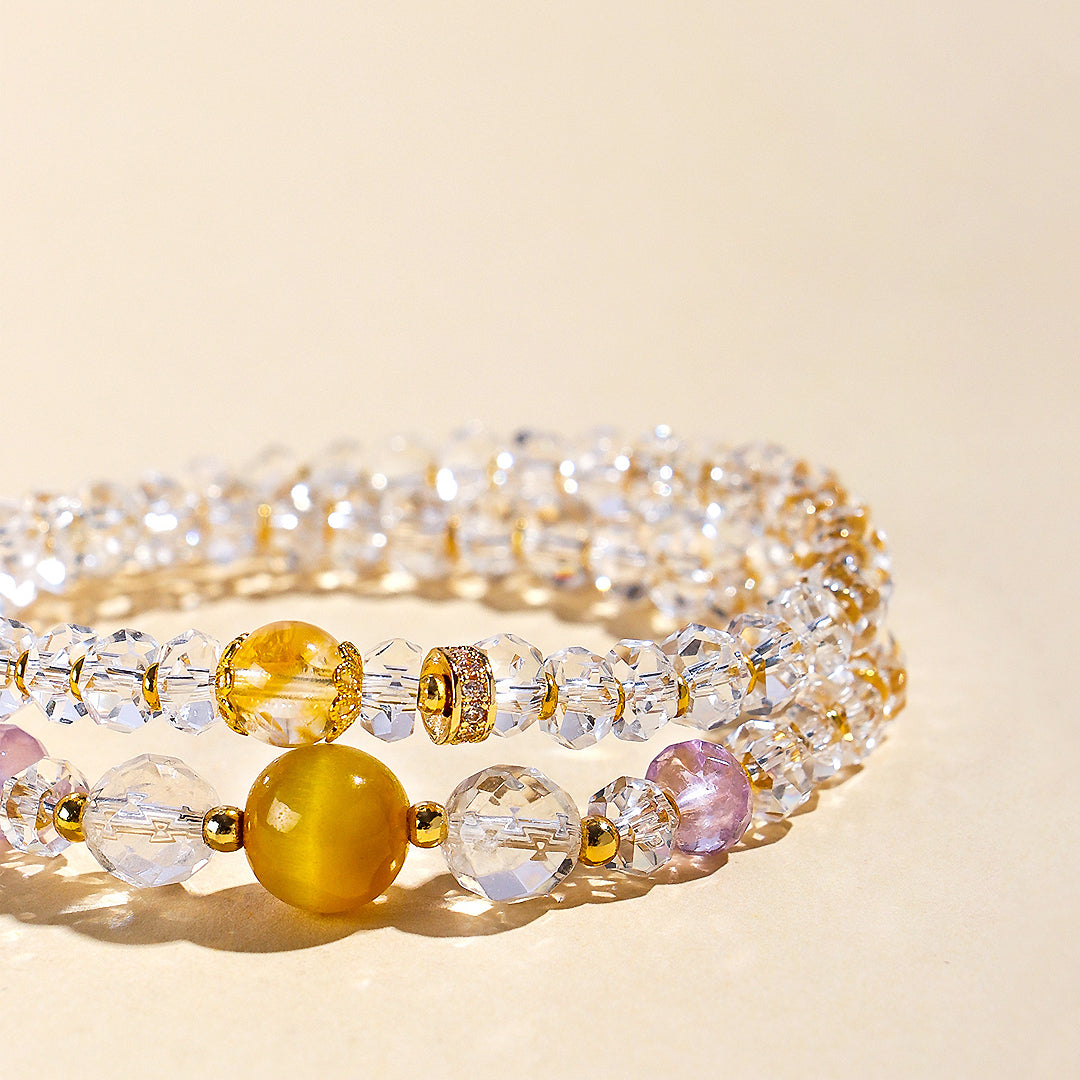 C205 - Clear Quartz, Amethyst & Tiger Eye