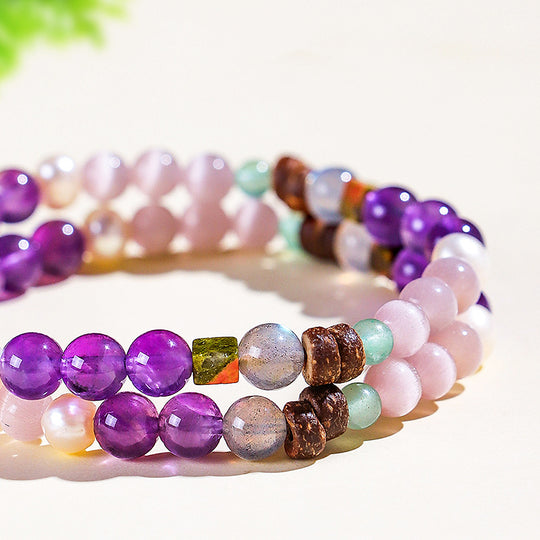 C206 - Amethyst with Cat Eye & Moonstone