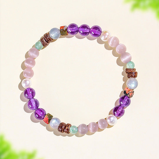 C206 - Amethyst with Cat Eye & Moonstone