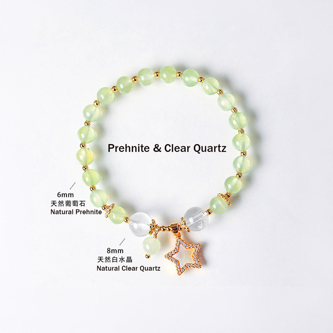 Amethyst, Citrine &amp; Rose Quartz Star Wish Natural Crystal Bracelet | C227
