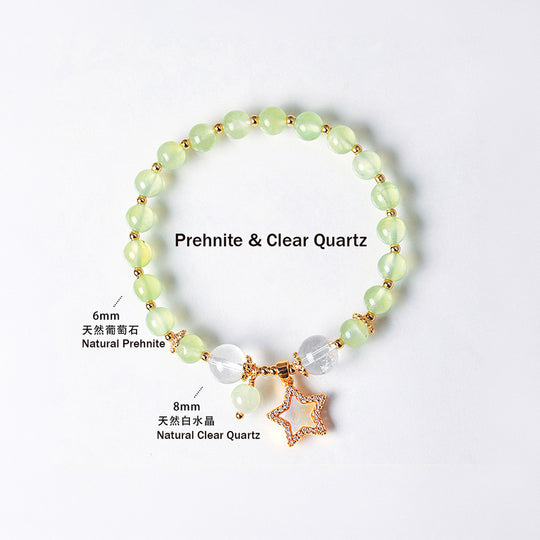 Amethyst, Citrine &amp; Rose Quartz Star Wish Natural Crystal Bracelet | C227