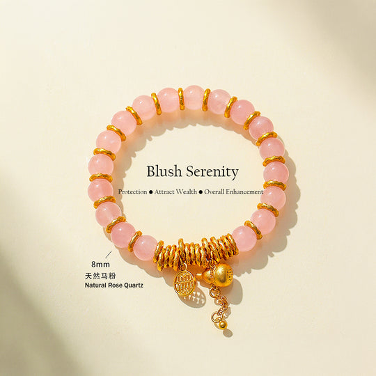 Golden Topaz, Tiger Eye &amp; Rose Quartz Prosperity Natural Crystal Bracelet | C236