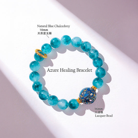 Blue Chalcedony Azure Natural Crystal Bracelet | C237