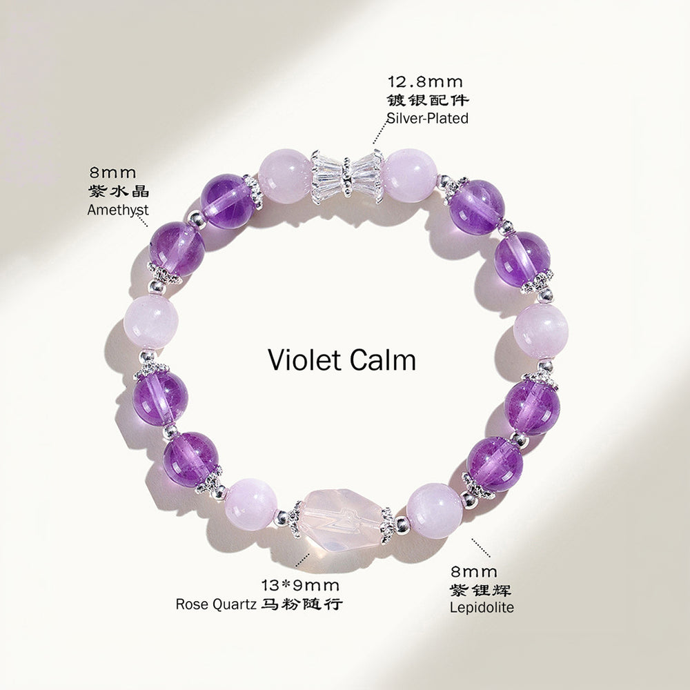 Rose Quartz & Aquamarine Natural Crystal Bracelet | C247