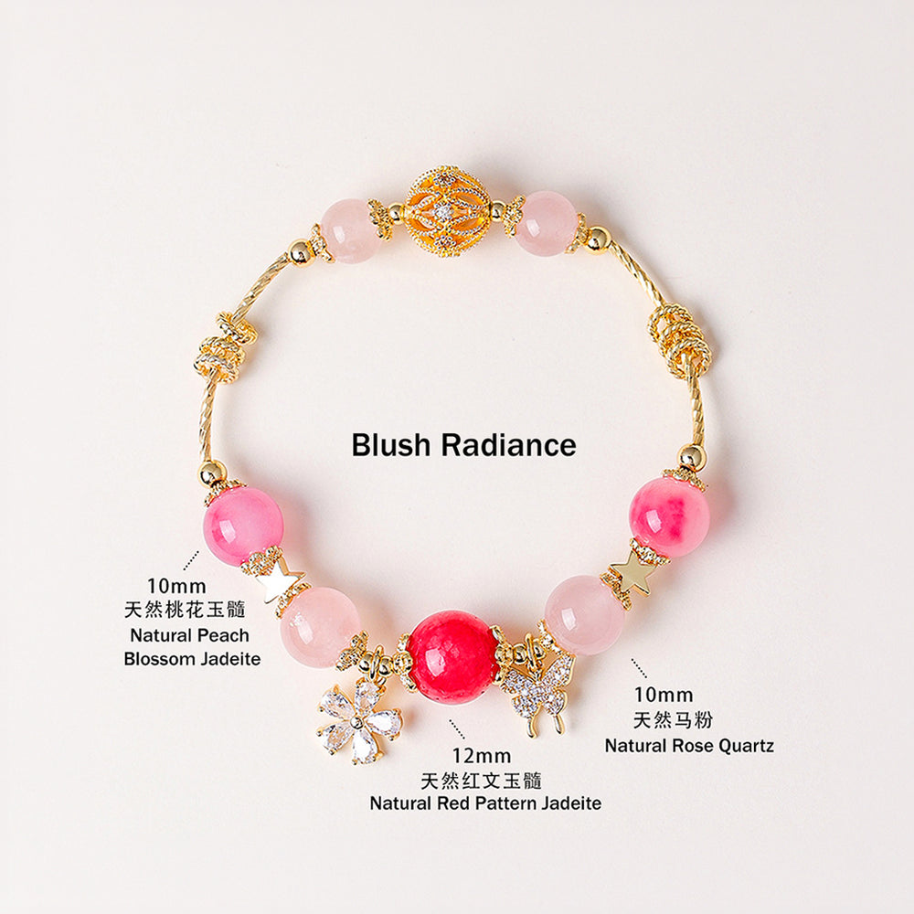 Uruguay Amethyst & Rose Quartz Celestial Bloom Natural Crystal Bracelet | C248