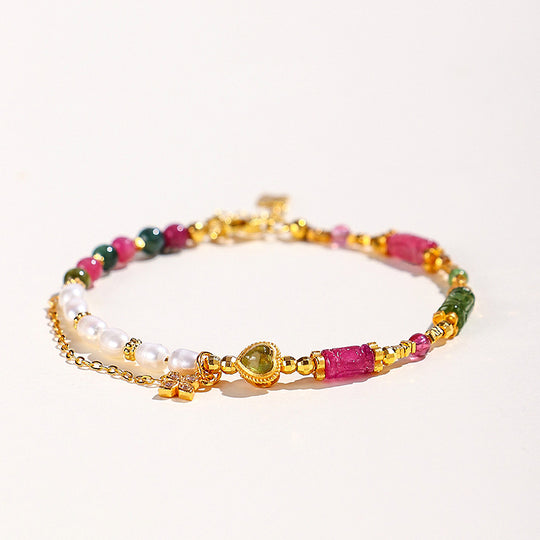 C254 – Tourmaline & Pearl Bracelet