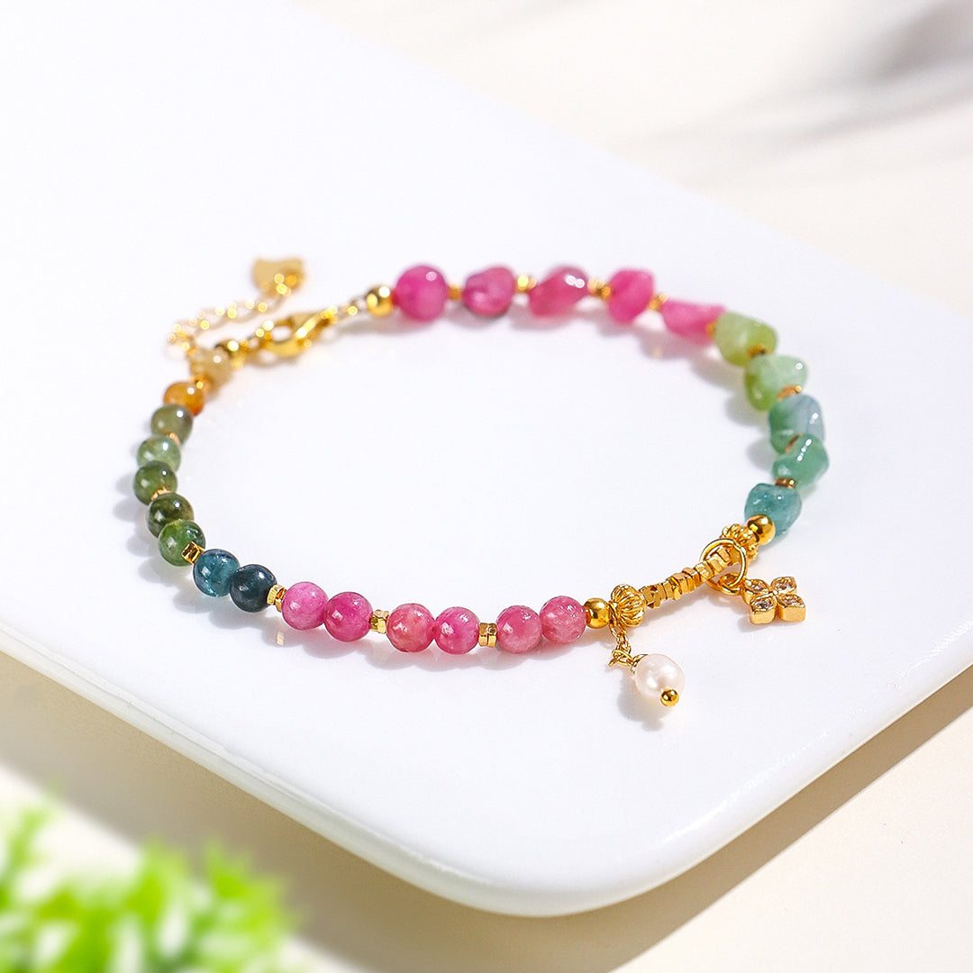 C257 – Tourmaline & Pearl Bracelet