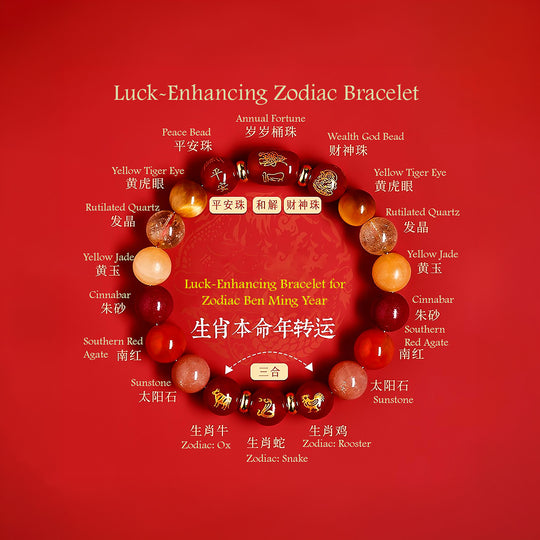 San He Zodiac Luck-Enhancing Natural Crystal Bracelet | 2026 Edition | C258