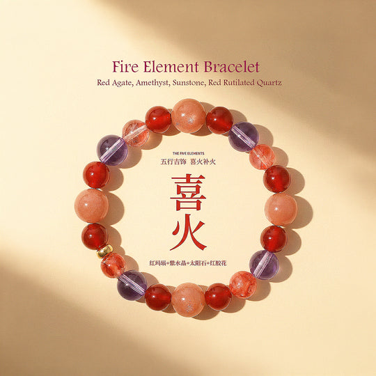 Five Elements Natural Crystal Prosperity Bracelet | C262