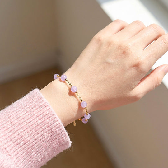 Lavender Amethyst Bead Bracelet | C263