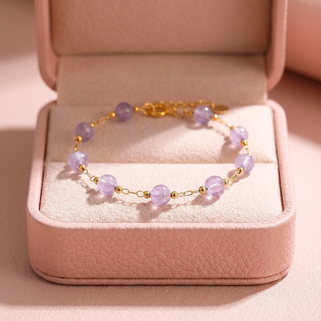Lavender Amethyst Bead Bracelet | C263