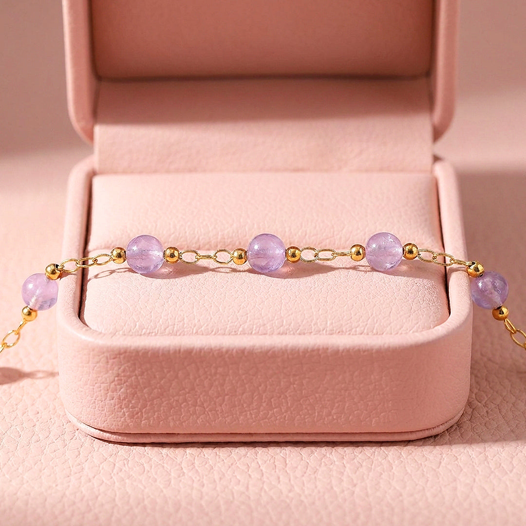 Lavender Amethyst Bead Bracelet | C263