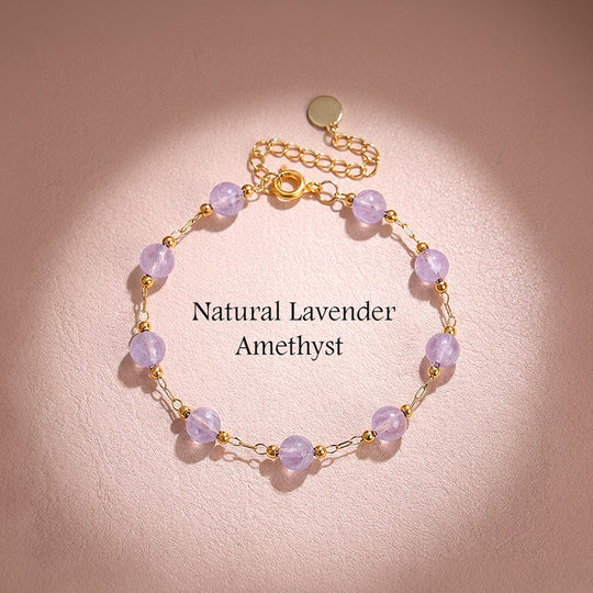 Lavender Amethyst Bead Bracelet | C263