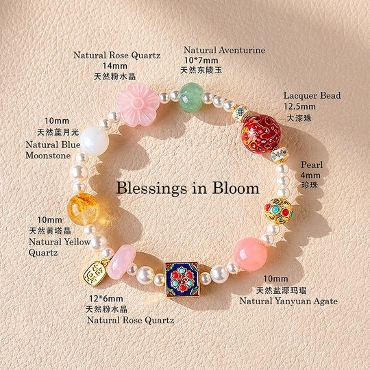 Rose Quartz, Blue Moonstone, Yellow Quartz &amp; Yanyuan Agate | C269