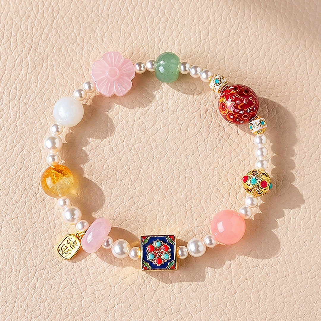 Rose Quartz, Blue Moonstone, Yellow Quartz &amp; Yanyuan Agate | C269