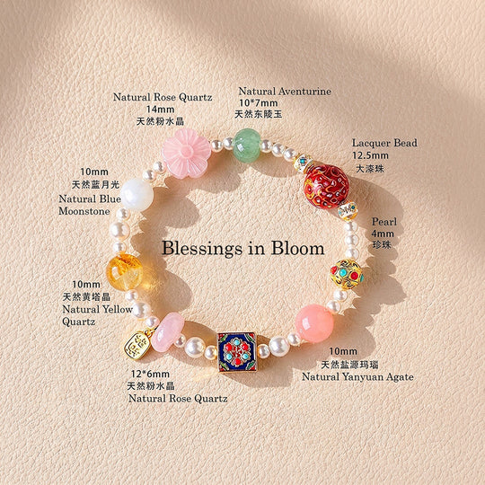 Rose Quartz, Blue Moonstone, Yellow Quartz &amp; Yanyuan Agate | C269