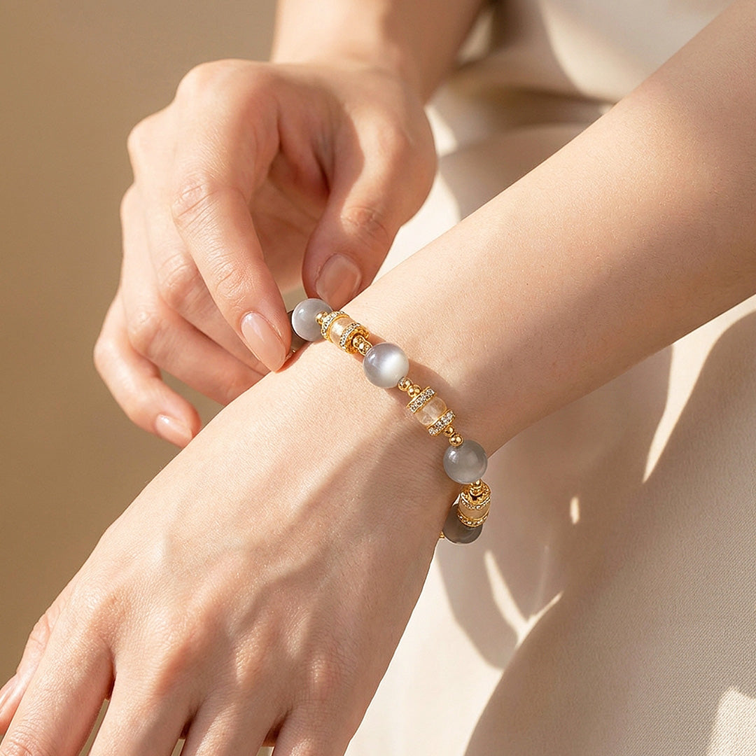 Silver Moonstone &amp; Yellow Quartz | C270