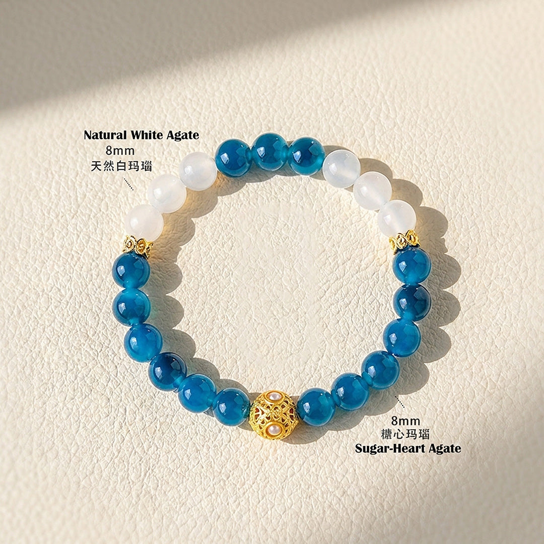 Sugar-Heart Agate &amp; White Agate | C272