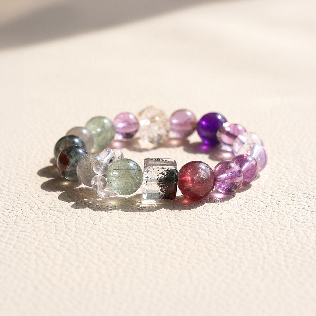 Amethyst, Rutilated Quartz, Moonstone &amp; Phantom Quartz | SKU: C278